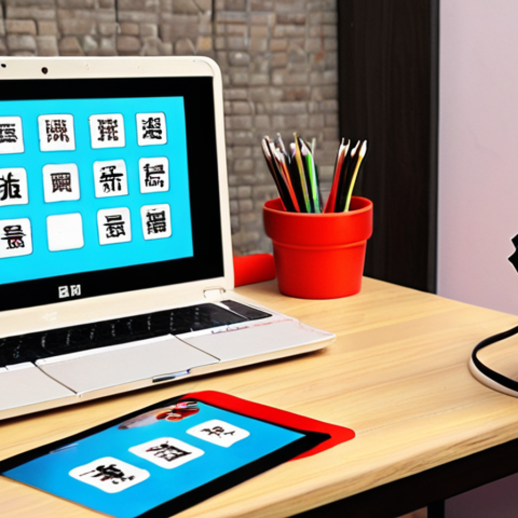 **

A visually appealing and colorful arrangement of flashcards with Chinese characters on them, intermixed with headphones and a laptop displaying a Chinese TV series with subtitles. The overall feel should be inviting and demonstrate a fun, personalized learning approach.

**